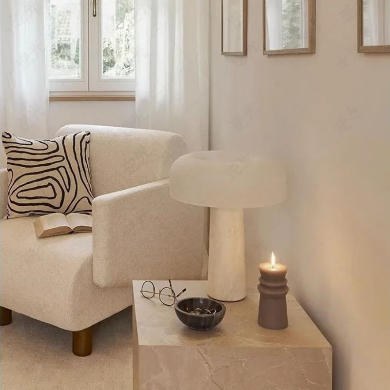 lampe champignon art dans salon