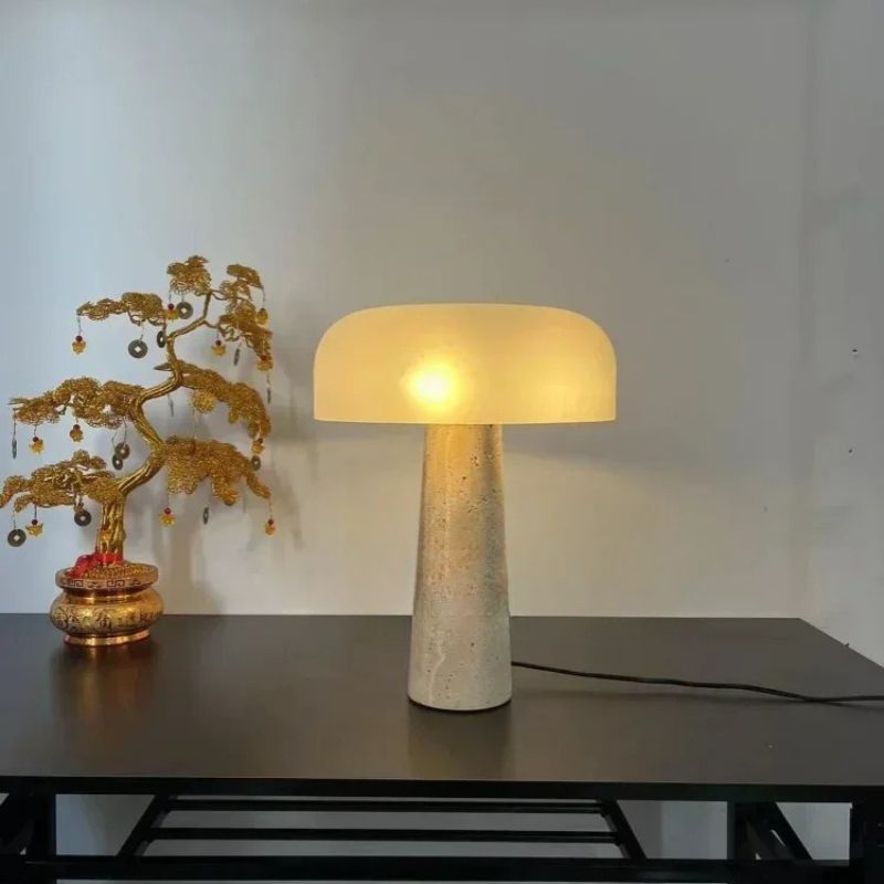 lampe champignon art sur table et deco asiatique