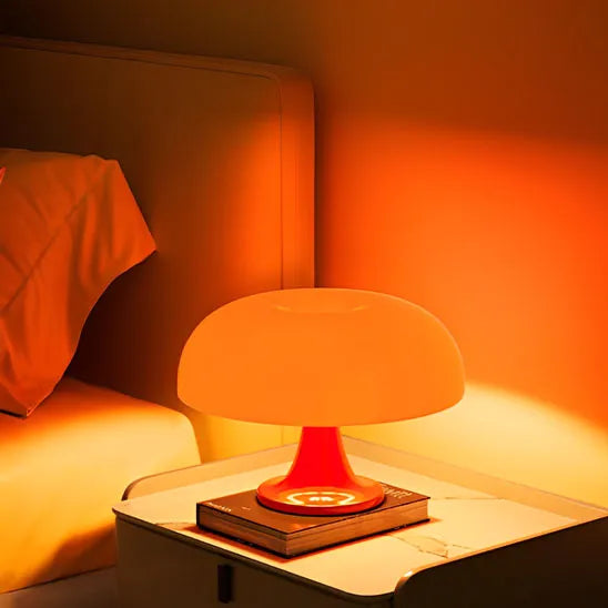 lampe champignon orange led touche magique table de nuit