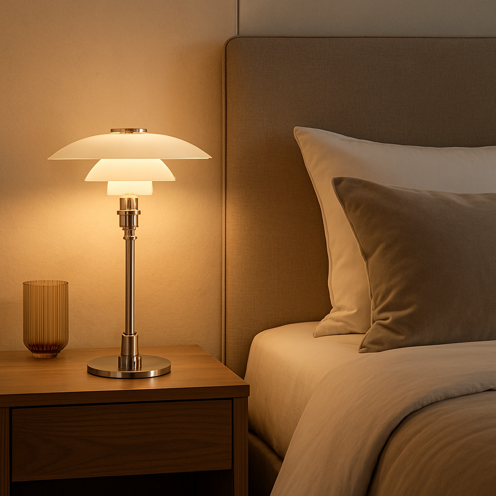 lampe champignon pres du lit