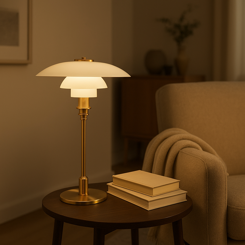 lampe champignon table salon
