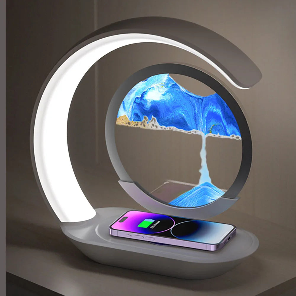 lampe de chevet tactile sable bleu et recharge portable
