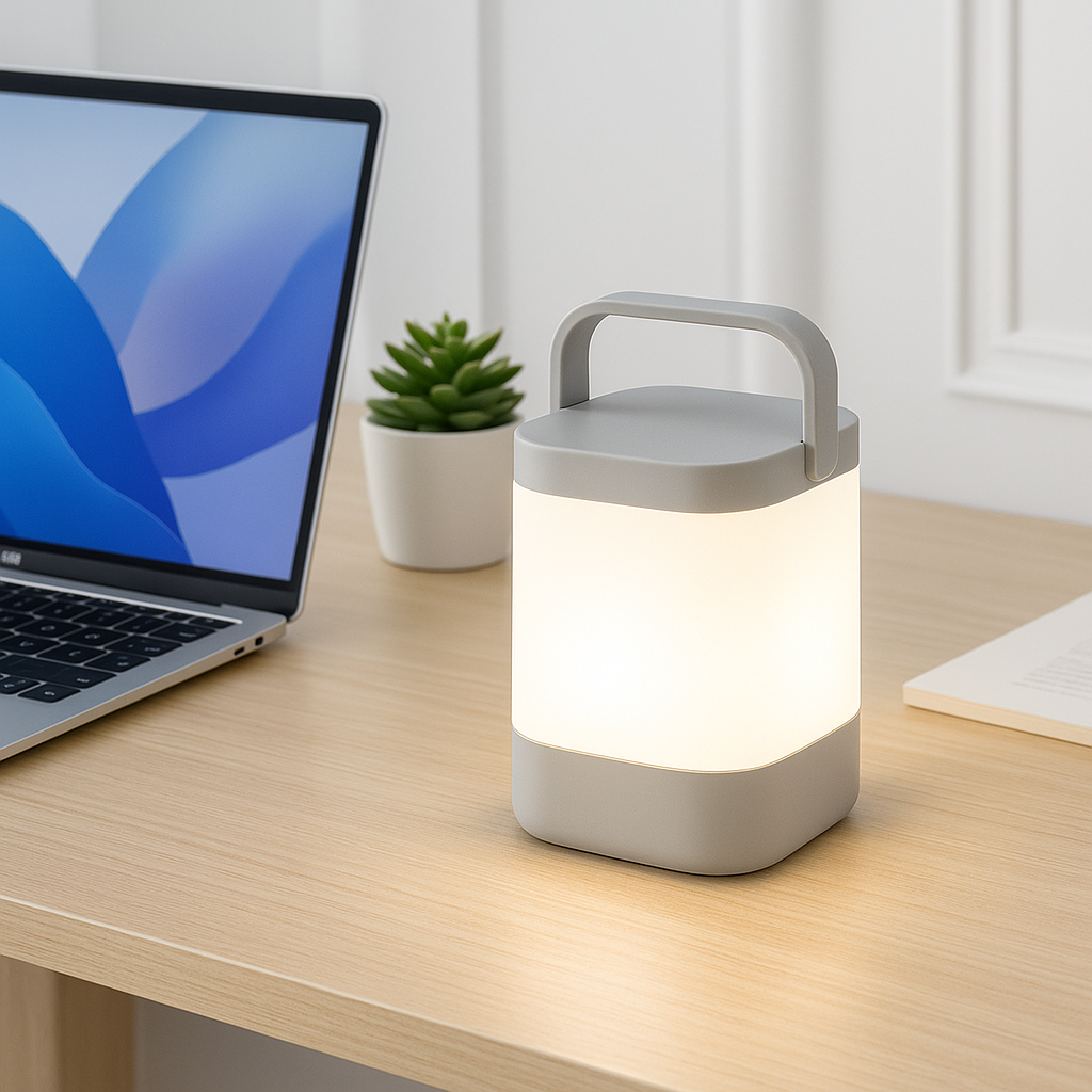 lampe de chevet tactile sur bureau travail