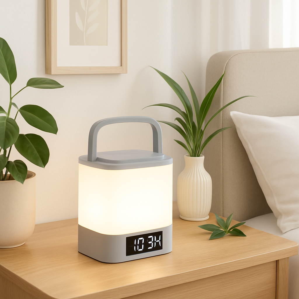 lampe de chevet tactile sur table de nuit