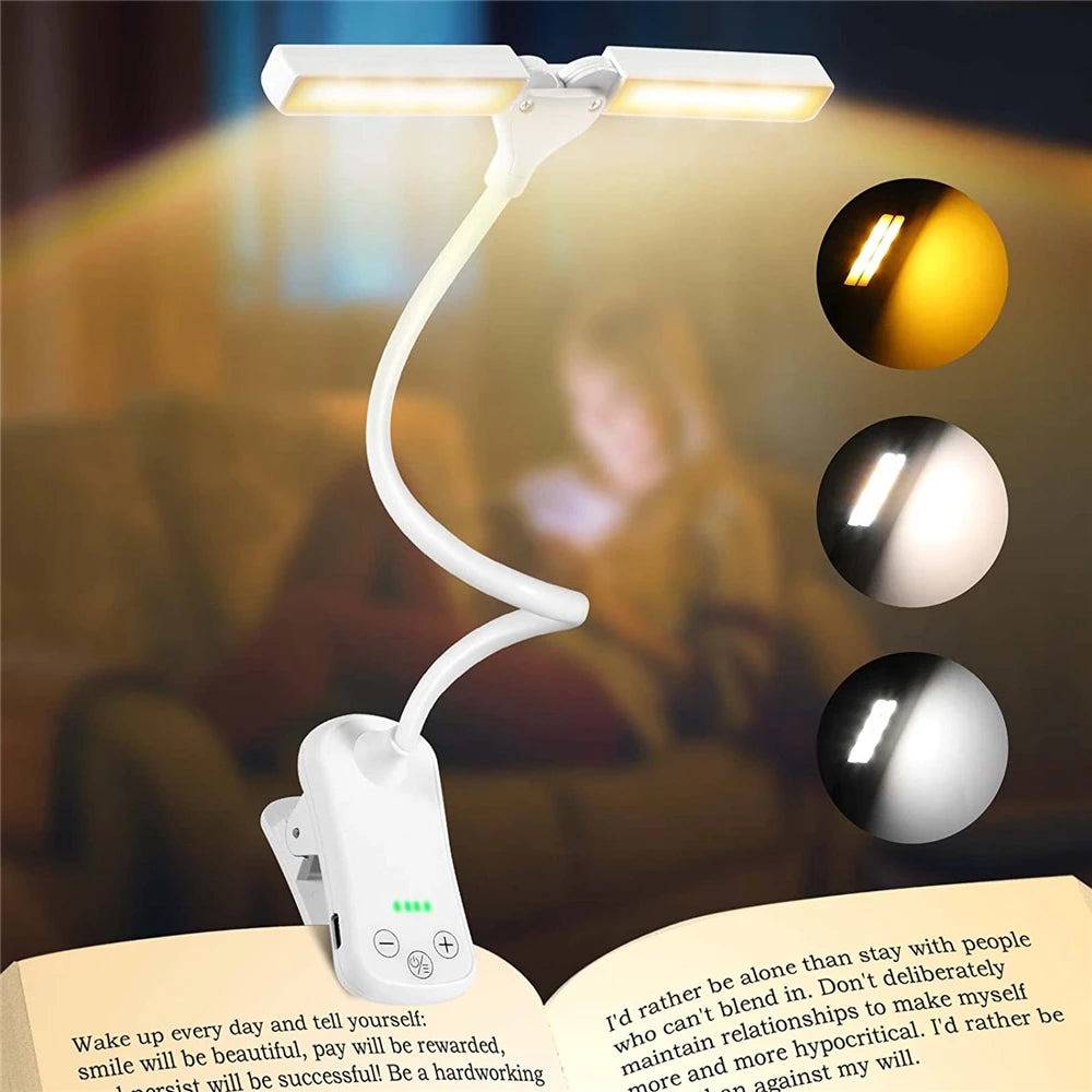 lampe de lecture 2 panneaux led rechargeable blanc