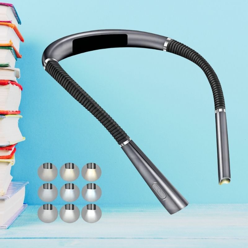 lampe de lecture au lit gris