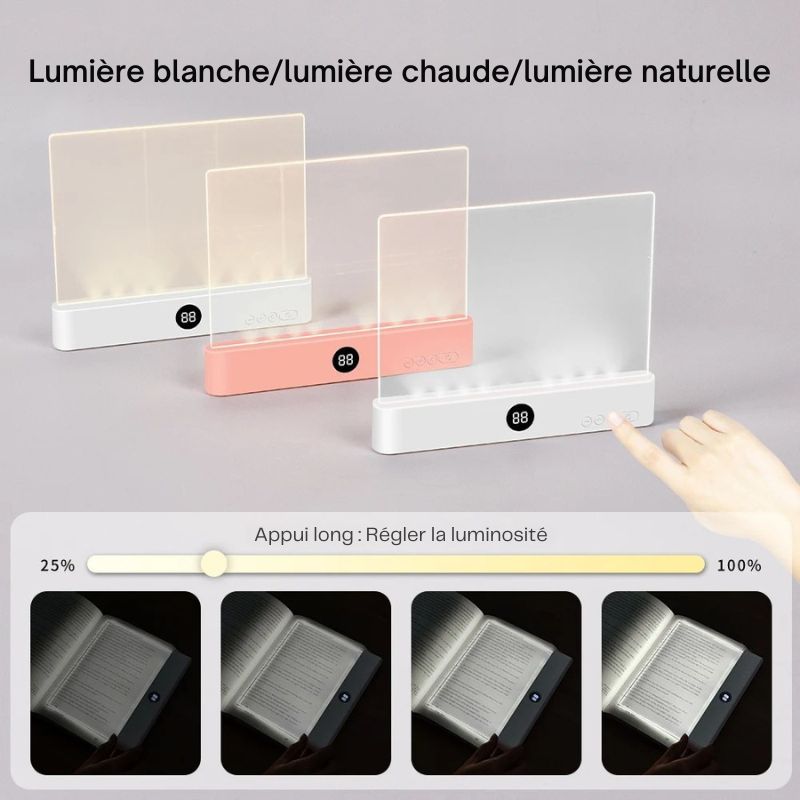 lampe de lecture trois niveaux de luminosites