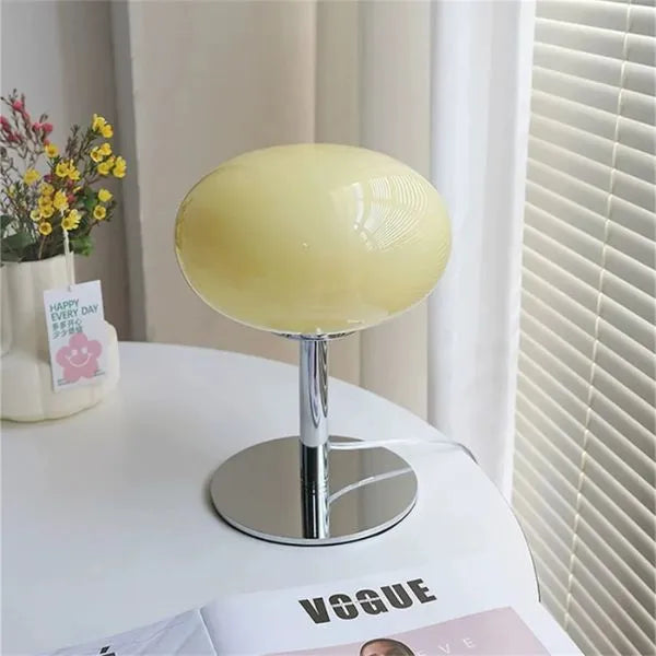 lampe a poser design bulle couleur creme
