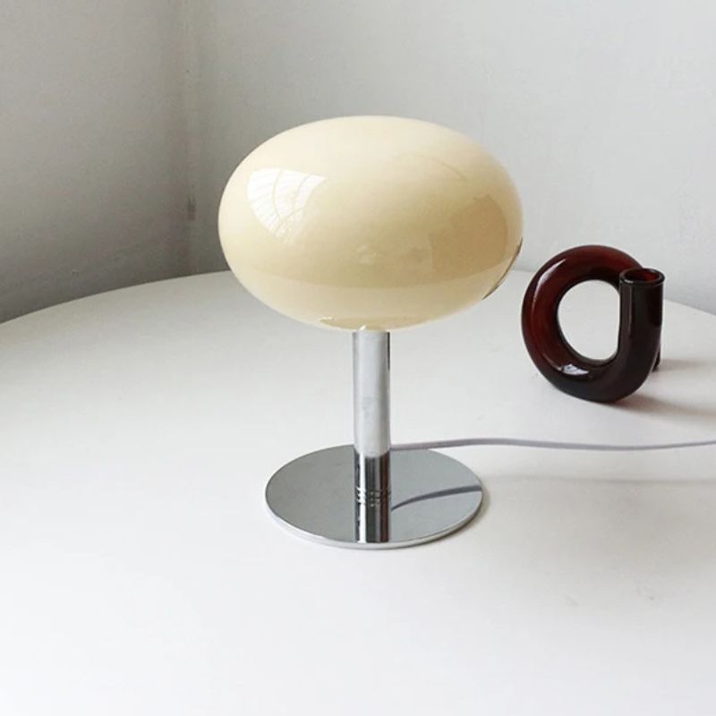 lampe a poser forme bulle couleur creme