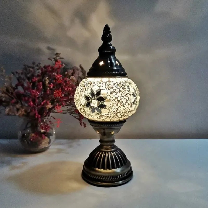 lampe a poser mosaique blanc