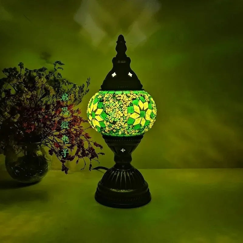 lampe a poser mosaique couleur vert