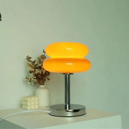 lampe a poser verre metal intensite reglable macaron orange