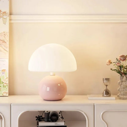 lampe champignon acrylique commode