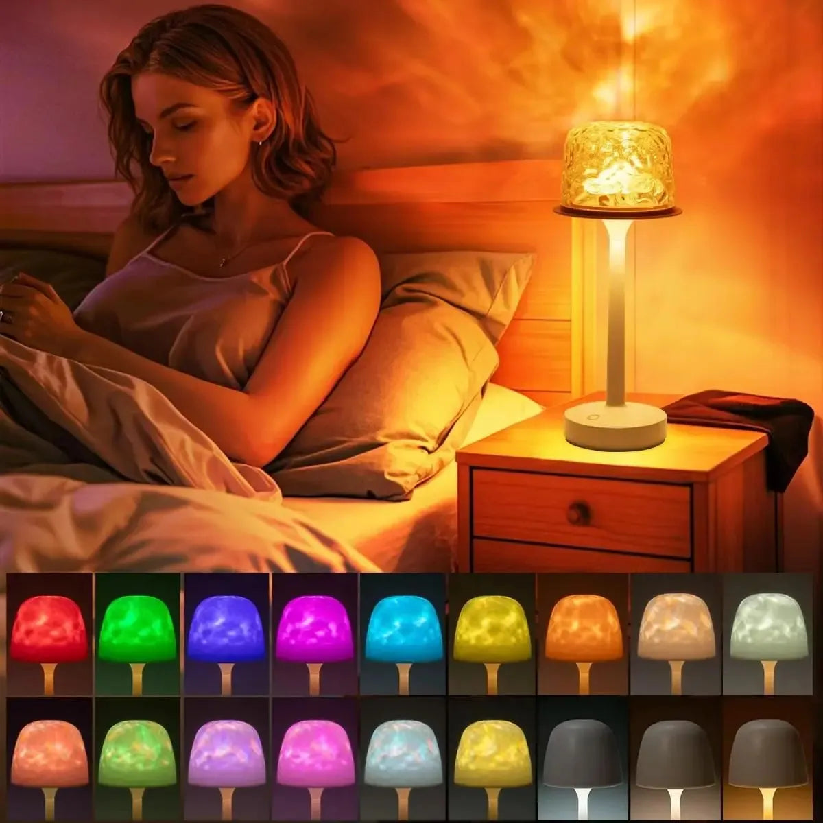 lampe champignon projecteur 45 couleurs ambiance relaxante