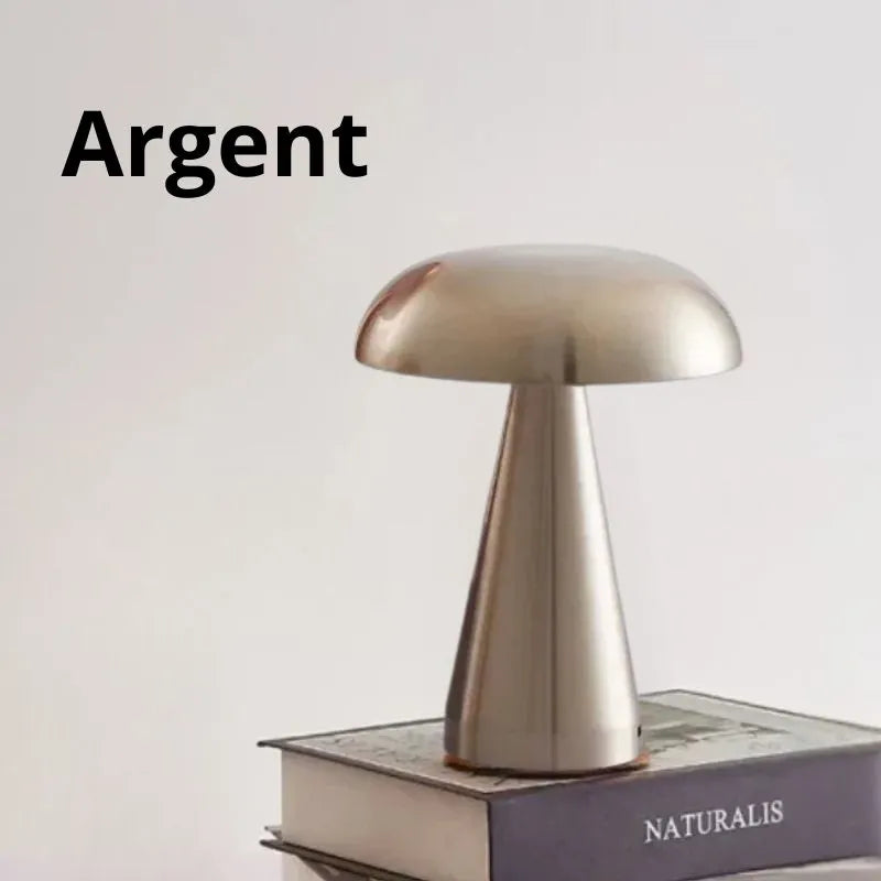 lampe champignon tactile rechargeable argent