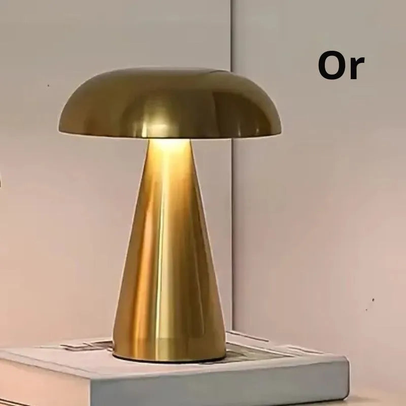 lampe champignon tactile rechargeable or
