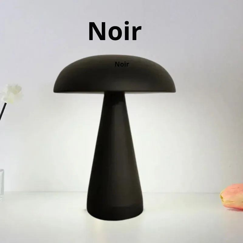 lampe champignon tactile rechargeable reglable noir