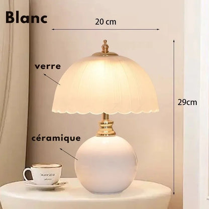 lampe champignon verre ceramique blanche