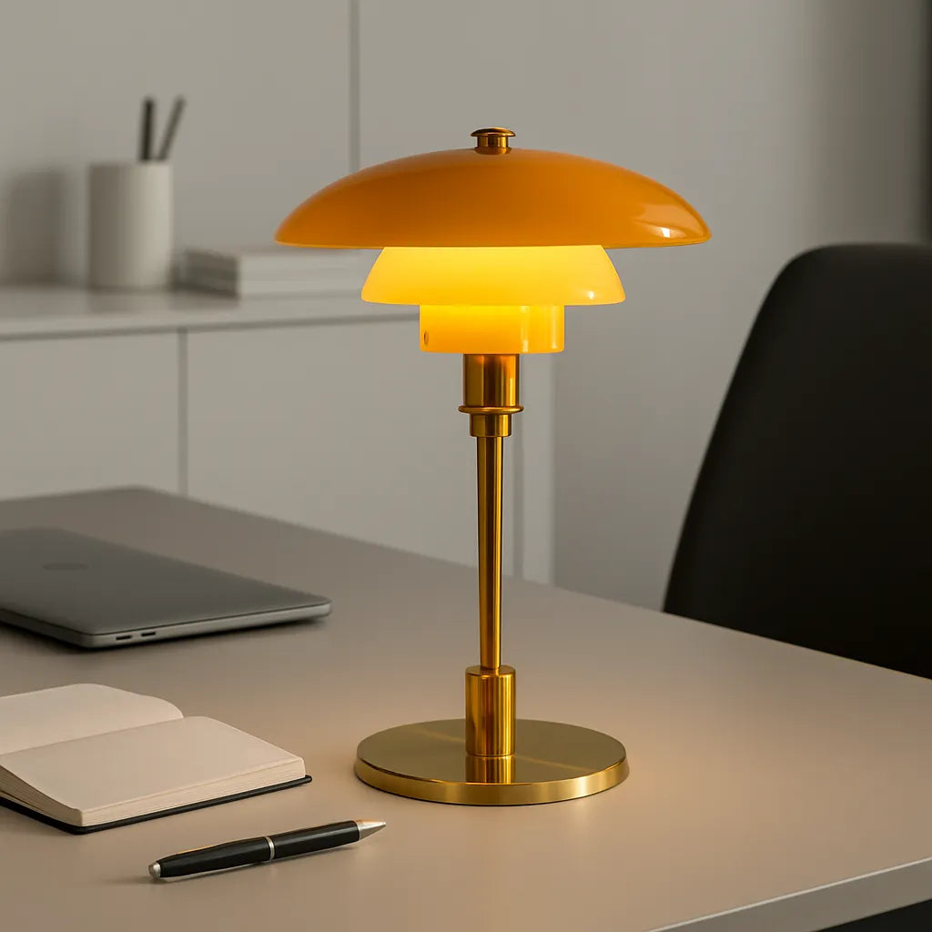 Lampe Champignon Vintage en Verre & Métal – TrioMelo™