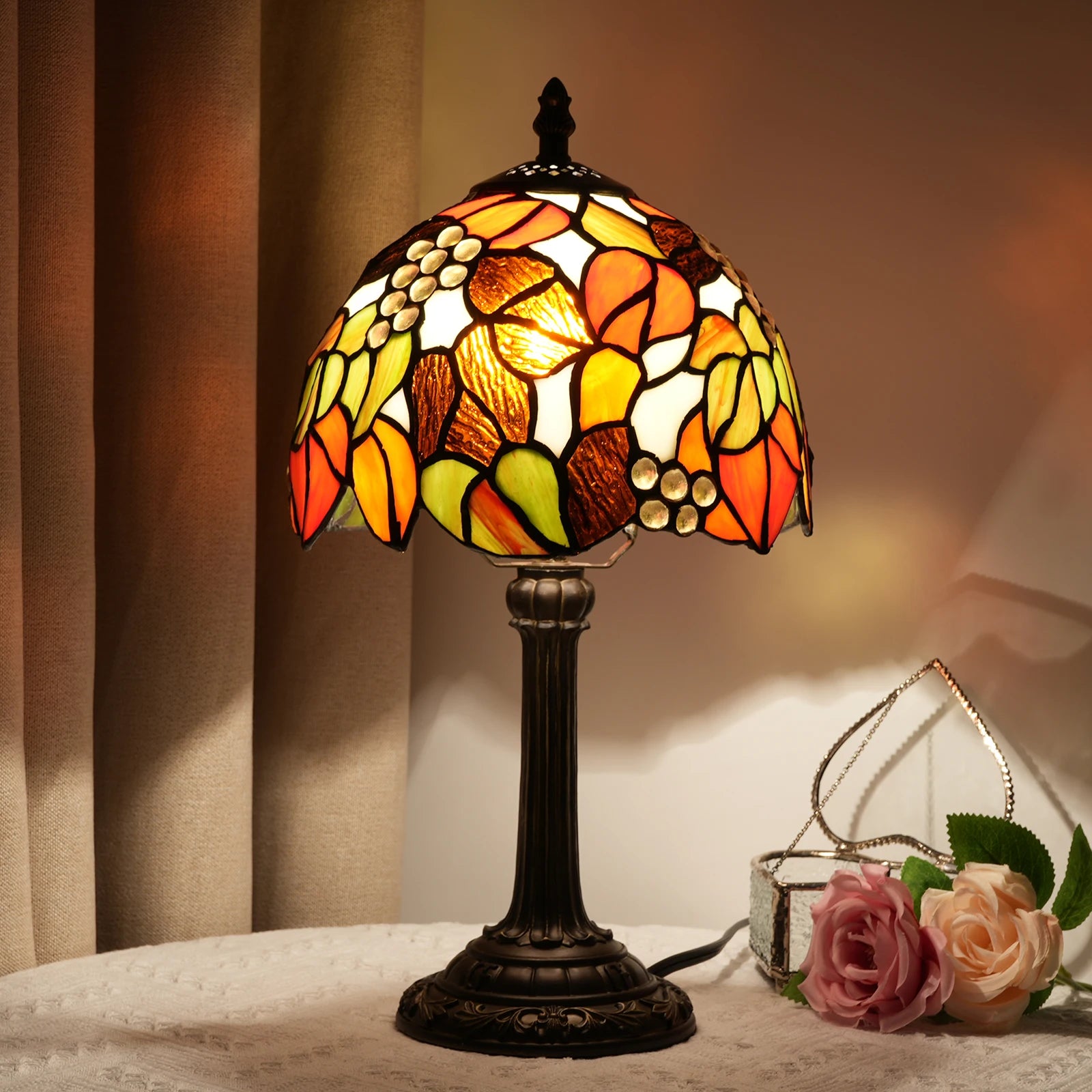 lampe champignon vintage motif automne