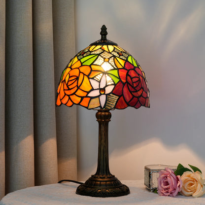 lampe champignon vintage motif de rose