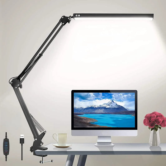 lampe de bureau led bras articule reglable protection table