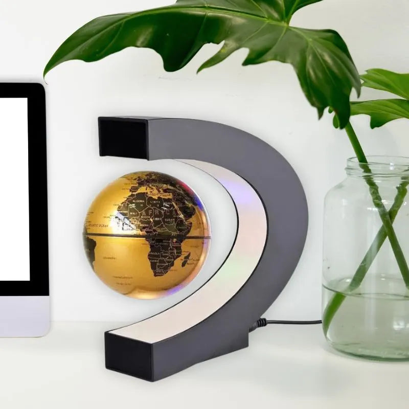 lampe de bureau levitation magnetique globe doree