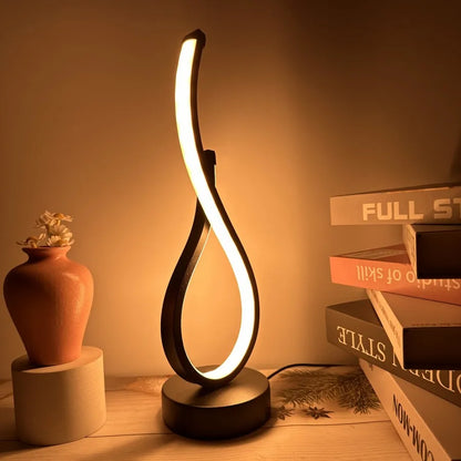 lampe de chevet forme huit lumiere chaude