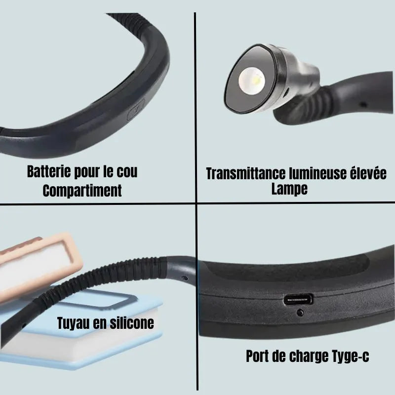 lampe de lecture au lit rechargeable flexible detail