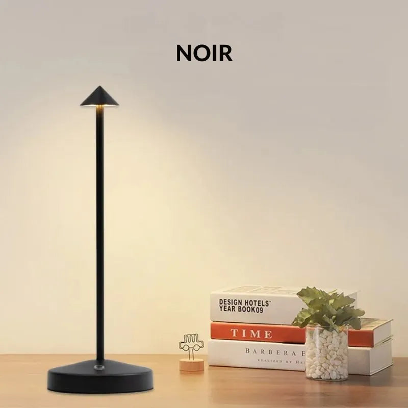lampe de table led rechargeable reglable noir