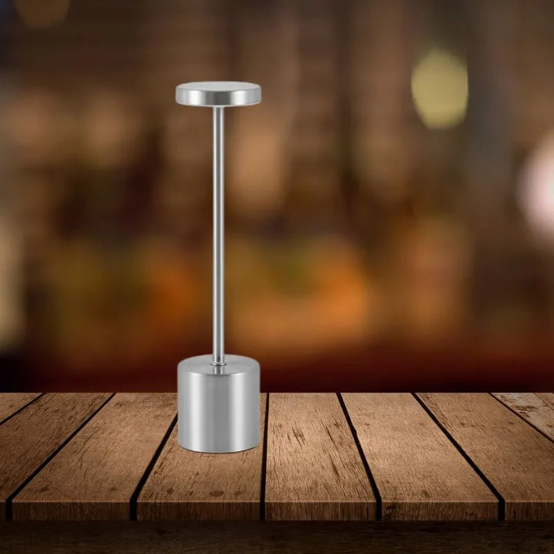 lampe de table sans fil led argent