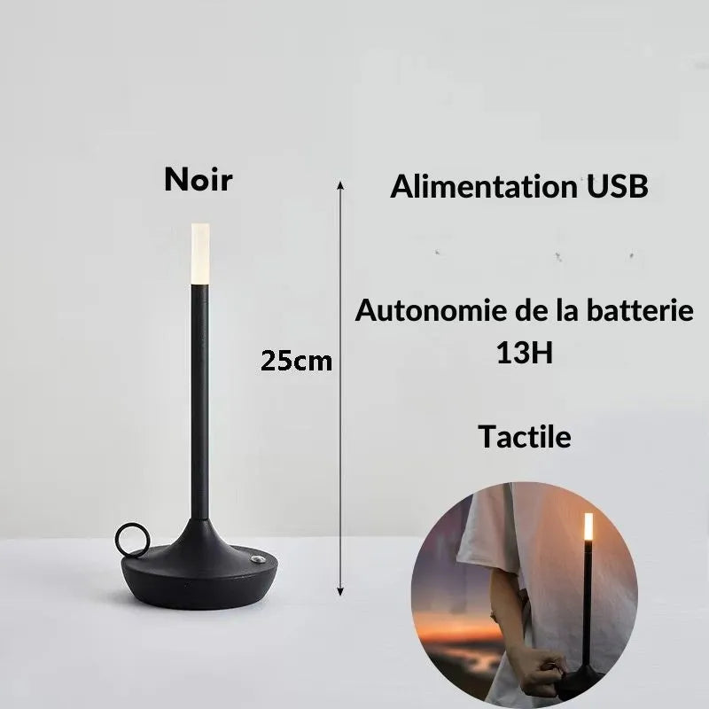 lampe rechargeable tactile portable style chandelier noir
