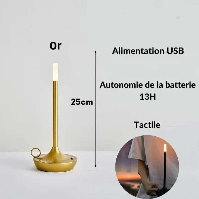 lampe tactile rechargeable style chandelier doree