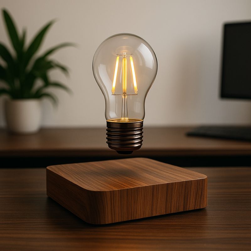 lampes de bureau bois base carre sur bureau